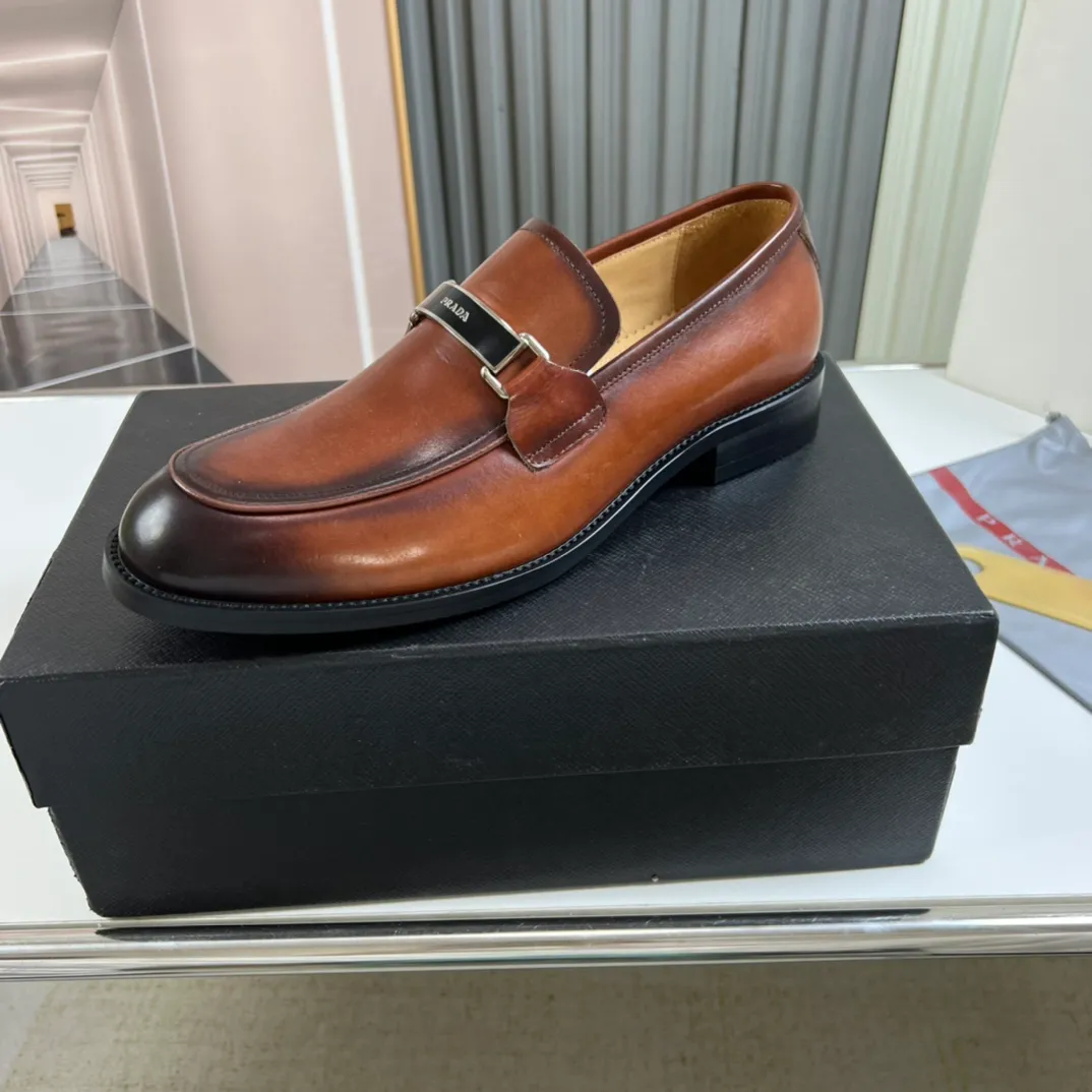 Men's shoes 💰520💰 Prada.PRADA men's business casual leather shoes, 1:1 shipment ⬆️Luxurious and noble 👞All imported original brand leather materials, just to create a more comfortable wearing experience, upper: original cowhide ➕Imported full cow lining, original outsole ✔️36-45 (45 non-returnable)